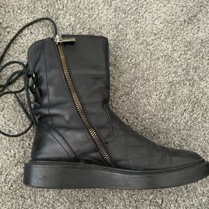 WHOLE Leather plush black boots. Extra Soft!